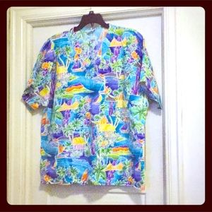 💕TROPICAL PRINT SCRUB TOP💕